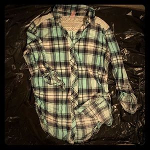 Plaid Button Down Blouse
